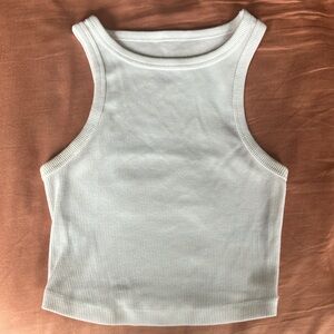 White Ribbed Tank Top